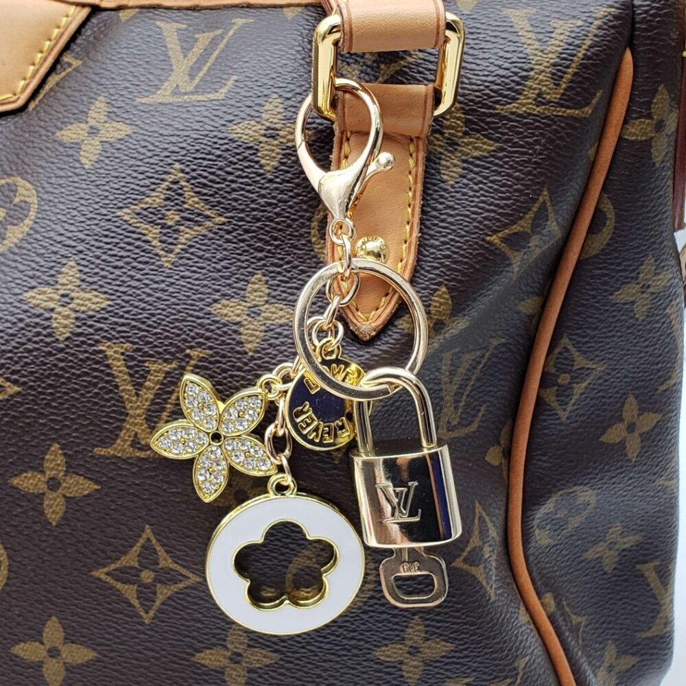 100% Auth Louis Vuitton Lock & Key with unbranded Bagcharm, Keycharm, Keychain